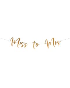 Partydeco Girlande Miss to Mrs 18 x 76 cm, Rosegold