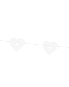 Partydeco Girlande Herzen 1.8 m, Weiss