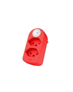Max Hauri Mehrfachstecker maxAdapt BS, 2 x T13, mit Schalter, Rot