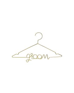 Partydeco Hochzeitsaccessoire Kleiderbügel Groom 45 x 27 cm, Gold