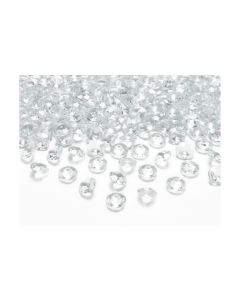 Partydeco Streudeko Diamanten 1.2 cm, 100 Stück, Transparent