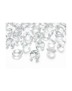 Partydeco Streudeko Diamanten 2 cm, 10 Stück, Transparent