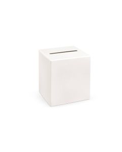 Partydeco Hochzeitsaccessoire Kartenbox Uni 24 x 24 x 24 cm, Weiss