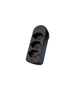 Max Hauri Mehrfachstecker maxADAPT 3 x T13, Schwarz