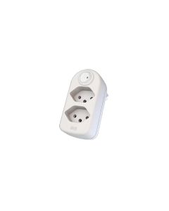 Max Hauri Mehrfachstecker maxADAPT 2 x T13 mit Schalter, Weiss
