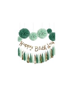 I AM CREATIVE Girlande Birthday Gold/Mint