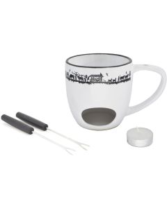 Heidi Cheese Line Schokoladenfondue-Set Alpes 4 Teile, Weiss