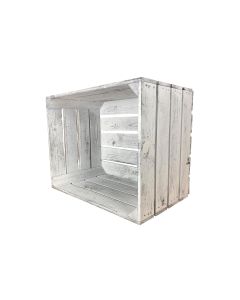 Holz Zollhaus Holzharasse Vintage Shabby Weiss 40 x 50 cm