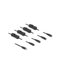 Delock Hohlstecker Kabel USB Type-C zu 4 x DC mit Schalter 1 m