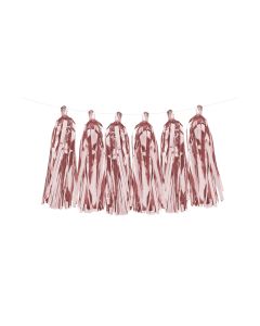 Partydeco Girlande Quasten 1.5 m, 12 Pompons, Rosa