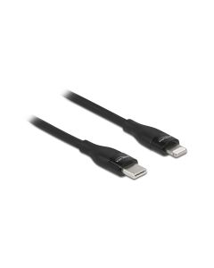 Delock USB-Kabel USB C - Lightning 0.5 m, Schwarz