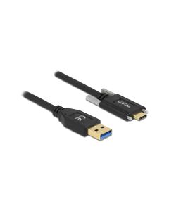 Delock USB 3.1-Kabel Schraube seitlich USB A - USB C 2 m