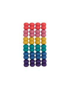 Rico Design Holzperlen Makramee Regenbogenfarben, 24 Stück
