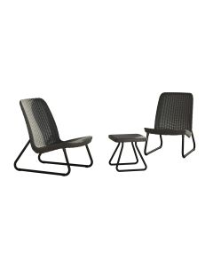 AlliBERT Balkonset Rio Patio, Graphitc, 2 Sitzplätze