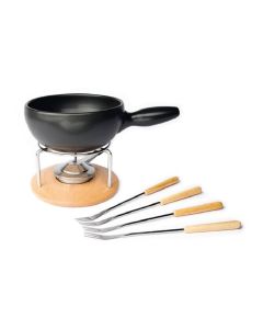 Stöckli Käsefondue-Set Säntis 6 Teile, Hellbraun/Schwarz
