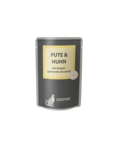 Escapure Nassfutter Pouch Pute & Huhn, 100 g