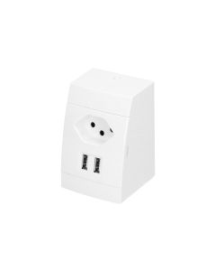 Max Hauri Steckdose AP 1x T13, 2x USB, Weiss