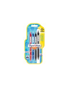 Paper Mate Kugelschreiber Inkjoy 300 RT 1 mm, Rot/Blau/Schwarz, 4 Stück