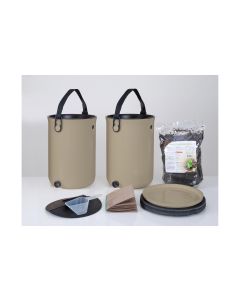Bokashi Komposter Organko 2, 2er-Set, Beige