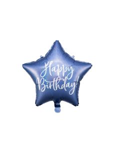 Partydeco Folienballon Happy Birthday Blau