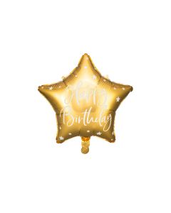 Partydeco Folienballon Happy Birthday Gold