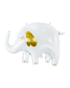 Partydeco Folienballon Elephant Gold/Weiss