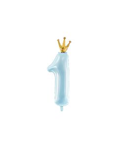 Partydeco Folienballon Number 1 Blau/Gold