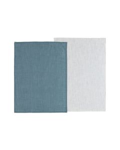 Södahl Geschirrtuch-Set Chambray Soft 2 Stück, Blau/Weiss