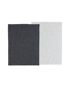 Södahl Geschirrtuch-Set Chambray Soft 2 Stück, Schwarz/Weiss