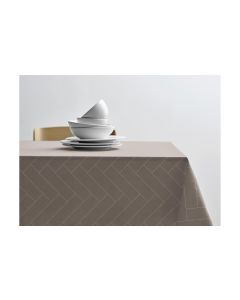 Södahl Tischdecke Tiles Damask Rund, Ø 160 cm,  Taupe