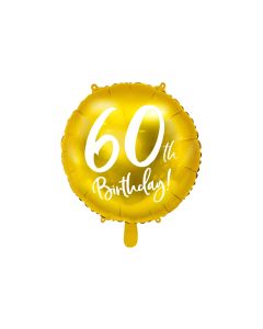 Partydeco Folienballon 60th Birthday Gold/Weiss