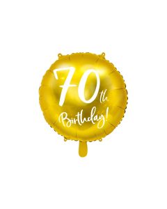 Partydeco Folienballon 70th Birthday Gold/Weiss