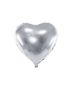 Partydeco Folienballon Herz Silber