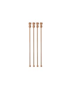 Paderno Cocktailrührer Ananas 4 Stück, Rosé/Kupfer