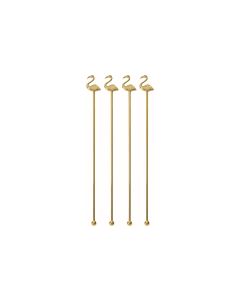 Paderno Cocktailrührer Flamingo 4 Stück, Gold