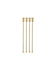 Paderno Cocktailrührer Ananas 4 Stück, Gold