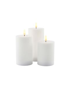 Sirius LED-Kerzen Set Smilla, 10/12.5/15 cm, Weiss, Wiederaufladbar