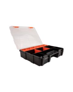 Delock Sortimentskasten Orange / Schwarz 21 Fächer