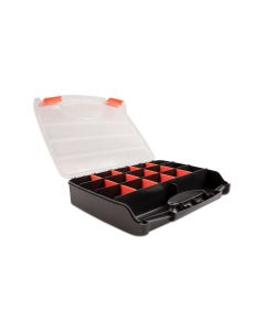 Delock Sortimentskasten Orange / Schwarz 17 Fächer