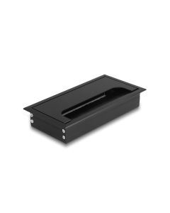Delock Einbaurahmen für Tisch mit Bürste 160x80x28mm, Schwarz