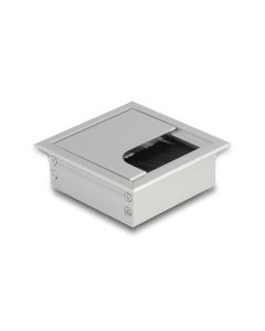 Delock Einbaurahmen für Tisch mit Bürste 80x80x28mm, Silber