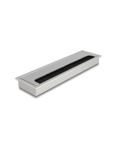 Delock Einbaurahmen für Tisch mit Bürste 280x80x28mm, Silber