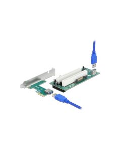 Delock PCI-E Riser Karte x1 zu 2x PCI 32 Bit Slot mit 60 cm Kabel
