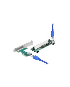 Delock PCI-E Riser Karte x1 zu 1 x PCI 32 Bit Slot mit 60 cm Kabel