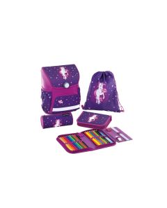 Eberhard Faber Schulthek-Set EFAlino Einhorn 2021 4-teilig, Violett/Pink
