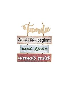 G. Wurm Schild Familie 33 x 36 cm, Holz