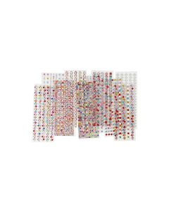 Creativ Company Schmucksteine Selbstklebend 12 Blatt, Mehrfarbig