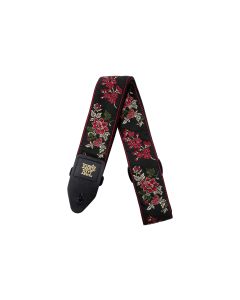 Ernie Ball Gitarrengurt Jacquard Red Rose