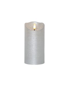 Star Trading LED-Kerze Flamme Rustic, Ø 7.5 x 15 cm, Silber