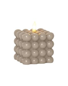 Star Trading LED-Kerze Flamme Dot, 7.5 x 7.5 x 9.5 cm, Beige